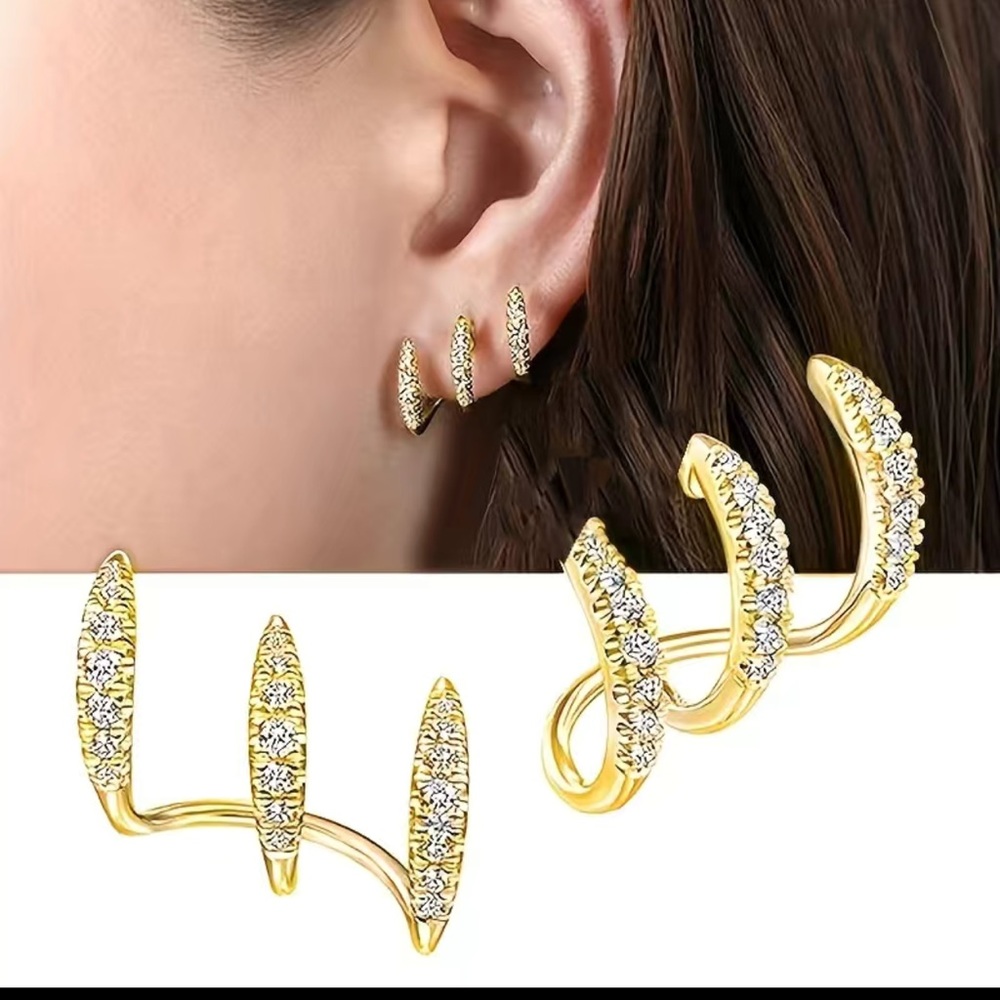 Gold Tone Claw Earrings